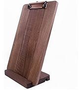 Solid Hardwood Walnut Clipboard with Stand Set - Ideal for Menu Display, Receipt Holder, and More...