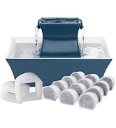 PetSafe Drinkwell Pagoda Ceramic Fountain, 70 oz, 2 Streams, Extra Filters | 2 Falling Water Stre...