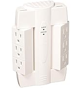 Globe Electric 7791301 6-Outlet Swivel Space Saving 2 USB Port Surge Protector Wall Tap, Android,...