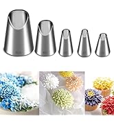 Suuker 5 Pieces Rose Flower Piping Tips Set,Stainless Steel Cake Decorating Tips, Frosting Icing ...