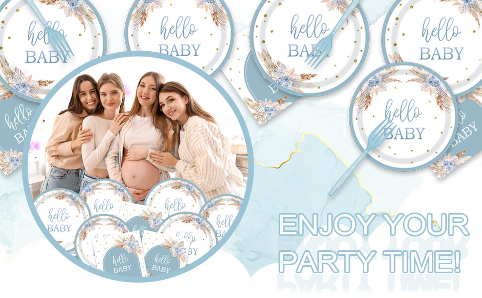 baby boy shower plates and napkins