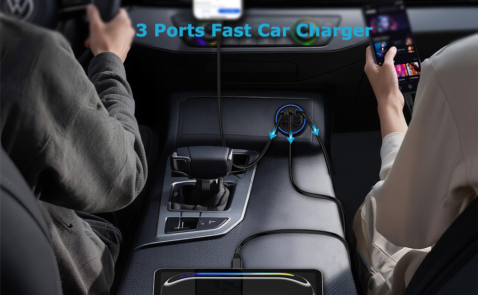 mutil ports car charger adapter FB90103