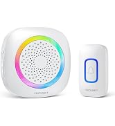 TECKNET Wireless Doorbell, Plug and Play, IP66 Waterproof Doorbell with RGB Light, 1300ft Door Be...