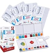 Halobios 5 Pack Watercolor Palette with 20-Well and 5 Mixing Areas, Folding Paint Tray with Lid, ...
