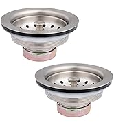 Artiwell 2-Pack Kitchen Sink Basket Strainer and Stopper, 3-1/2” Kitchen Drain Assembly with Stra...