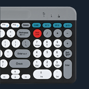 Wireless Keyboard and Mouse Combo with Phone Tablet Holder,