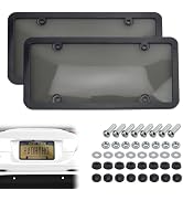 2PCS Clear License Plate Covers and Frames, Personalized License Plate Frame with Screws Screw Ca...