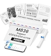 Phomemo Portable Thermal Printer - Portable Printer Wireless for Travel, Support 8.5'' x 11'' US ...