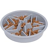 Leash BOSS Raised PET FEEDERS Slow Feed Dog Bowl, 4-Cup, Gray