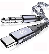 USB Type C to 3.5mm Audio Aux Cable 4ft for iPhone 16 USB C to 3.5mm Car Stereo Speaker Aux Cord ...