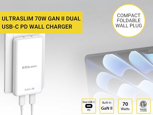 Ultraslim 70w wall charger