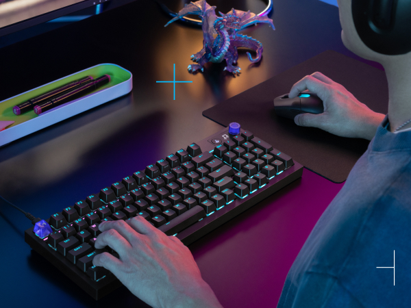 a person typing on a keyboard