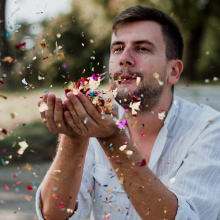 confetti colorful man