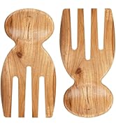 MYRAINBOW Salad Tongs, Salad Hand, Teak Wood Salad Tongs for Serving, Serving Utensils Set Salad ...