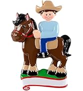 Personalized Horseback Riding Boy Christmas Ornament - Horse Christmas Tree Ornaments 2022 for Me...