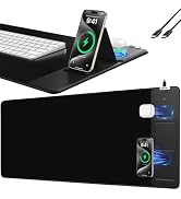 Mouse Pad with Foldable Phone Holder, Wireless Charging Desk Mat, 31.5"x15.8" Large Mousepad with...