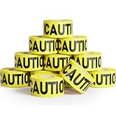 SWRT 12 Rolls Premium Yellow Caution Tape, 3 Inch x 1000FT(Total 12000FT) Bright Hazard Tape with...