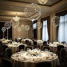 Dinner tables with balloons