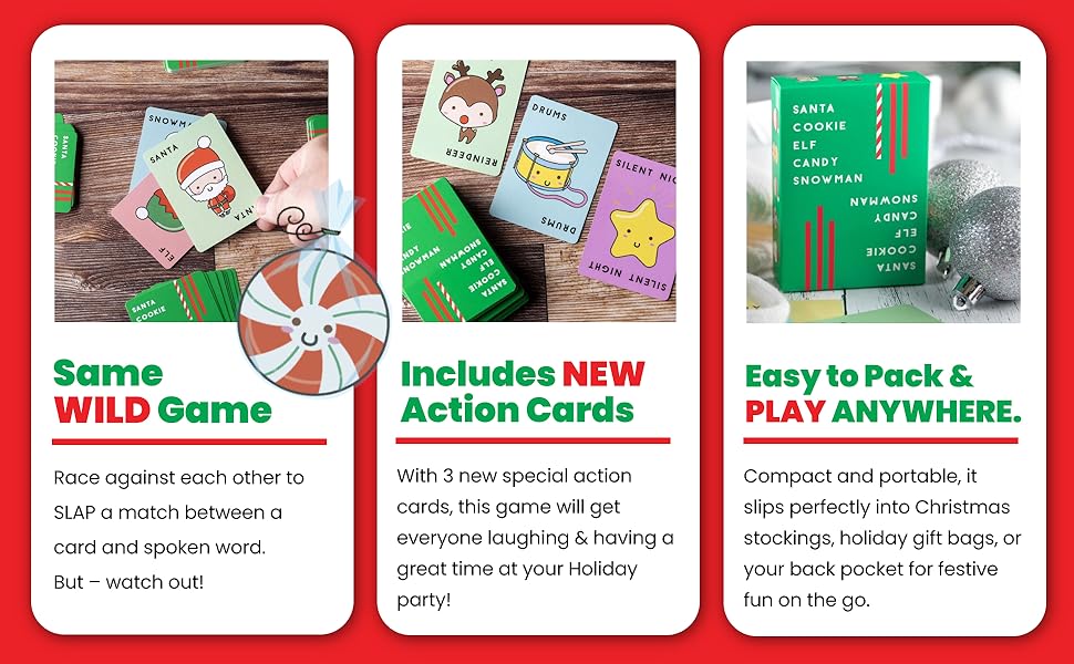 holiday games,holiday party game,stocking stuffer game,present idea,family party game,all ages,