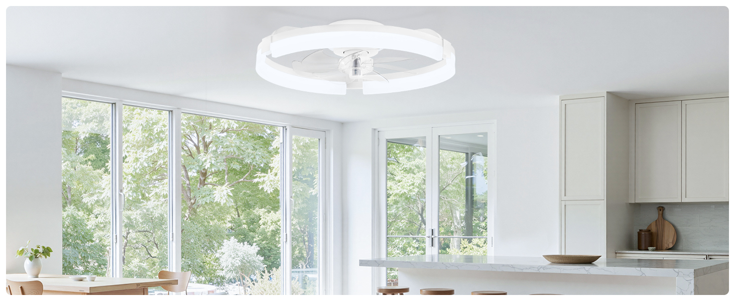 flush mount ceiling fan with lights