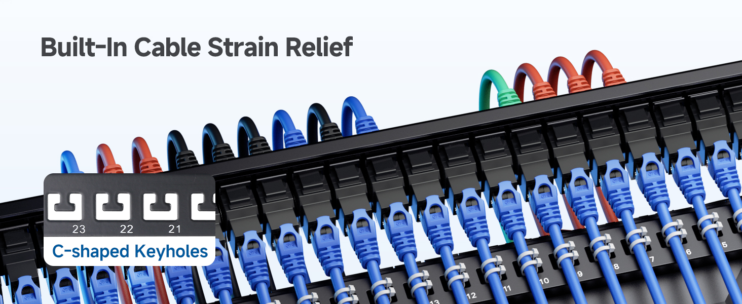 Ethernet Patch Panel with Inline Keystone