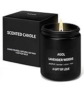 Mens Candle, Lavender Woods Scented Candle for Men, Premium Black Candle, Masculine Candle, Soy C...