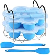 ROTTAY Silicone Egg Bites Molds and Steamer Rack Trivet with Heat Resistant Handles Fit Instant P...