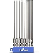 LABEAR - 8pc Hex bit set METRIC 6 inch long, 1/4" Shank Hex Head Allen Wrench Screwdriver Bit Set...