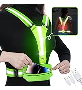 LED Reflective Light Up Safety Running Vest for Biking Walking at Night, LOYAL SEA High Visible A...