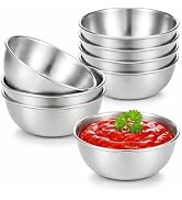 tifanso 8PCS Small Dipping Bowls - Stainless Steel Sauce Condiment Cups, Mini Soy Sauce Dish, App...