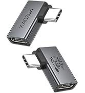 XAOSUN Right Angle USB C Adapter, 90 Degree USB C to C, Thunderbolt 4 for MacBook, Tablet, Docks,...