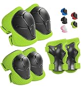 Wemfg Kids Protective Gear Set Knee Pads for Kids 3-14 Years Toddler Knee and Elbow Pads with Wri...
