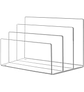 KTRIO Acrylic File Holder 3 Sections, File Organizer for Desk Clear Desk Organizer File Sorter Fi...