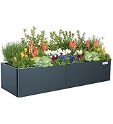 Vego garden Modern Raised Garden Bed 17" Tall 27" x 83" Heavy Metal Planter for Trees Plants Flow...