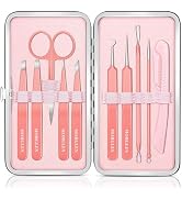 Blackhead Remover and Pimple Popper Tool Kit, Ingrown Hair Tweezers with Pimple Extractor Pore Ex...