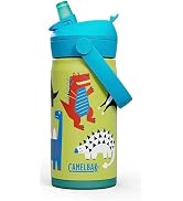 CamelBak Thrive Flip Straw Kids Bite Valve Stainless Steel Water Bottle Dino Jam