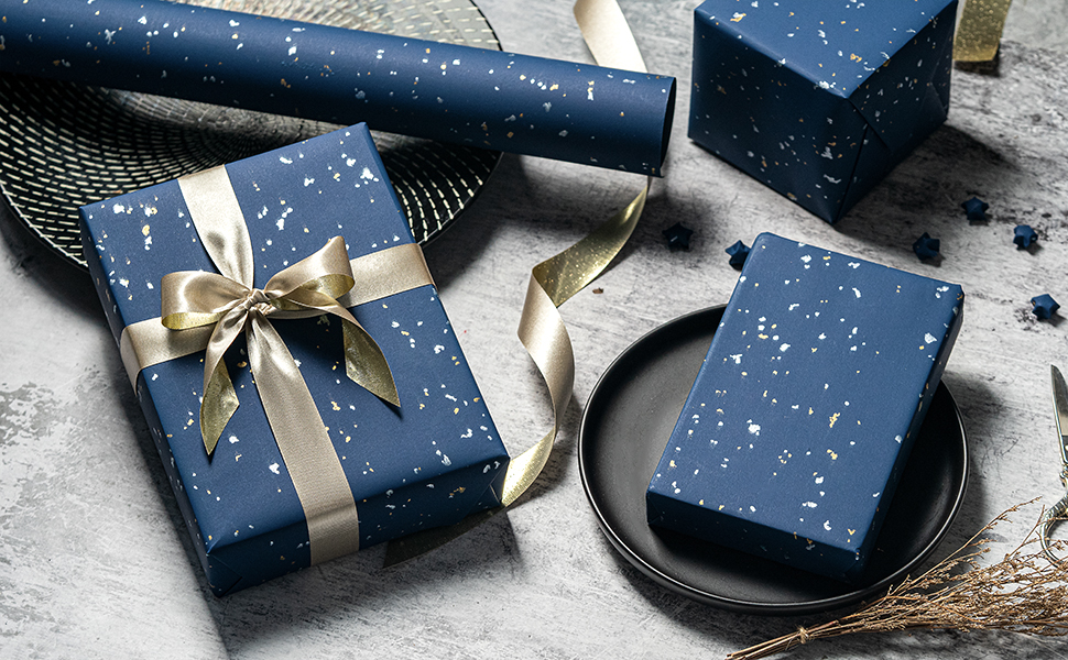 WRAPAHOLIC Cyan Blue Wrapping Paper Roll
