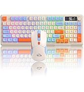 ZIYOU LANG T96 Wireless Gaming Keyboard and Mouse Combo,Dual Bluetooth/2.4G RGB Backlit Mechanica...