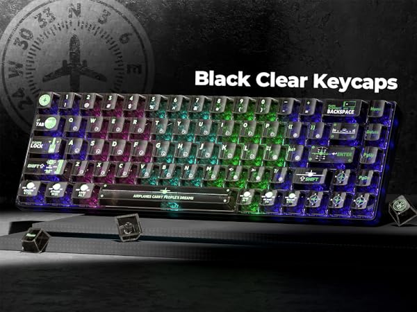 black clear keycaps