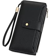 GAEKEAO Womens Wallet RFID Blocking Large Capacity Vegan Leather Card Holder Wristlet Clutch with...
