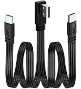LANMINGLEL Short 90 Degree 2 in 1 USB A to Type C Fast Charge Cord, PD 66W Flat USB to Dual Type ...