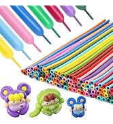 PIGETALE 100PCS 260q Long Skinny Balloons Rainbow Twisting Animal Balloons Assorted Color Thicken...