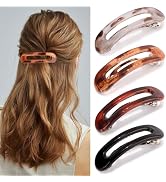 Atoden Flat Barrettes Clips for Thick Thin Fine Hair 4Pcs Rectangle French Barrette Large Hair Sl...