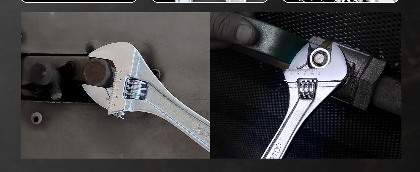 3 Pcs Adjustable Wrench set Application Chrome Finish