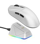 EPOMAKER NEX Pro Wireless Gaming Mouse with RGB Charging Dock | PixArt PAW3950, 65g, 8000Hz Polli...