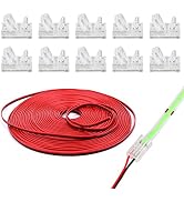 2Pin COB LED Strip Connectors 8mm Soldless 10 Pack with 16.4ft Extension Cable for 8mm Width COB ...