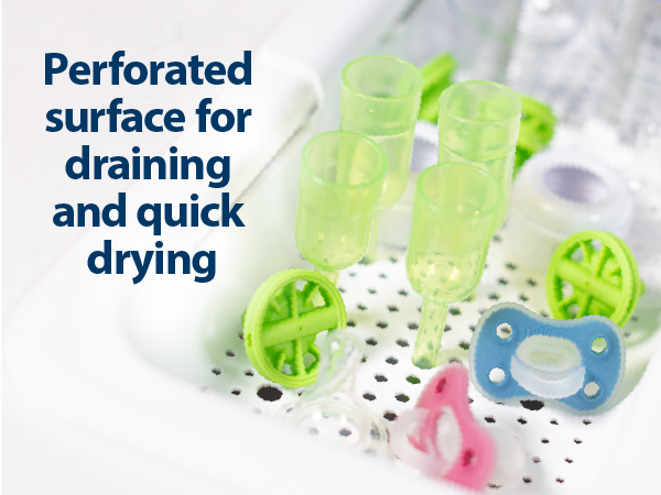Perforated surface for draining and quick drying