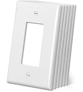 CML Jumbo Decorator Wall Plate, 6 Pack Oversized Electrical Outlet Receptacle Covers, 1-Gang Whit...