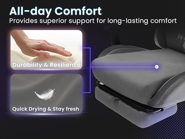 Ergonomic grey gaming chair lumbar support swivel home office computer desk
