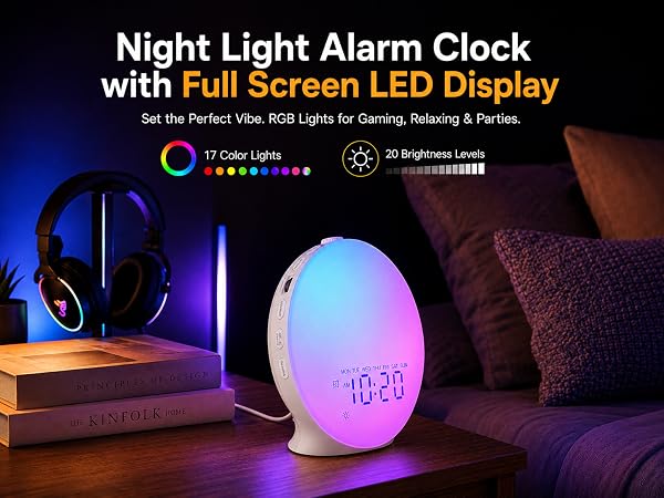night light alarm clock